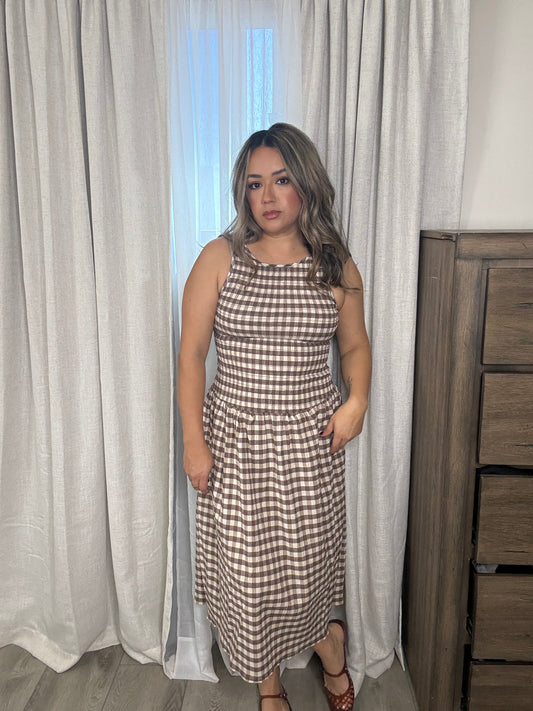 Perfection Drop Waist Gingham Dress