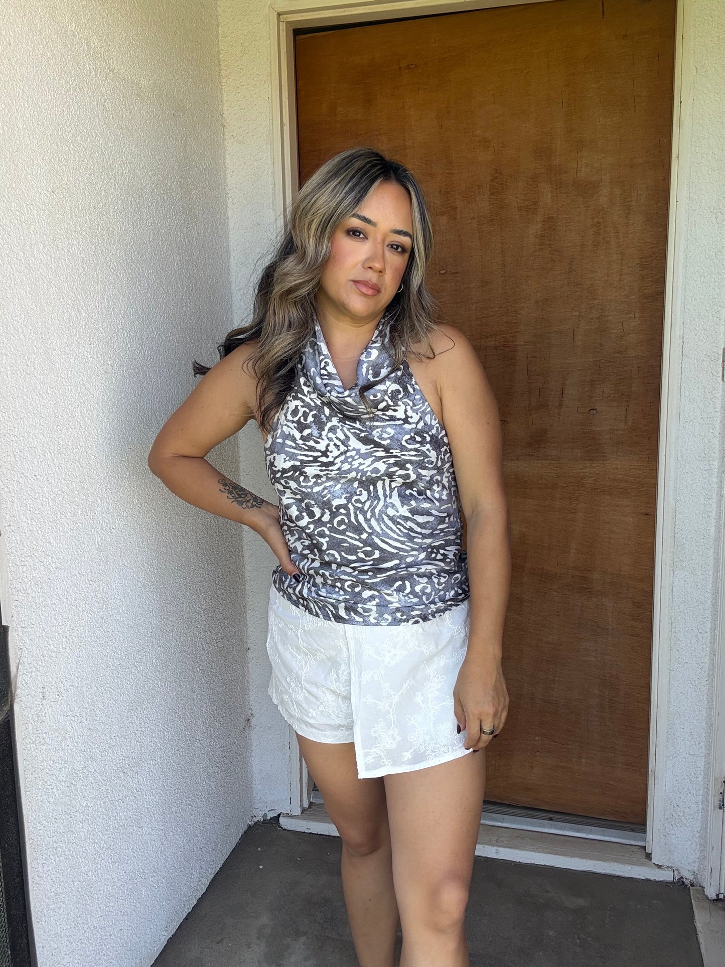 Catching Rays Knit Skort- Cream