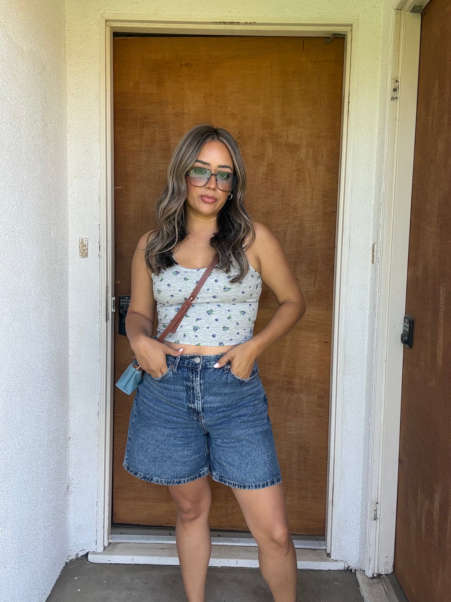 Blueberry Mini Tank- Grey