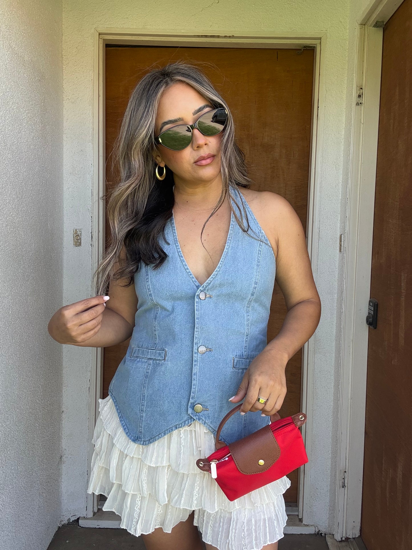 Allie Denim Halter Top