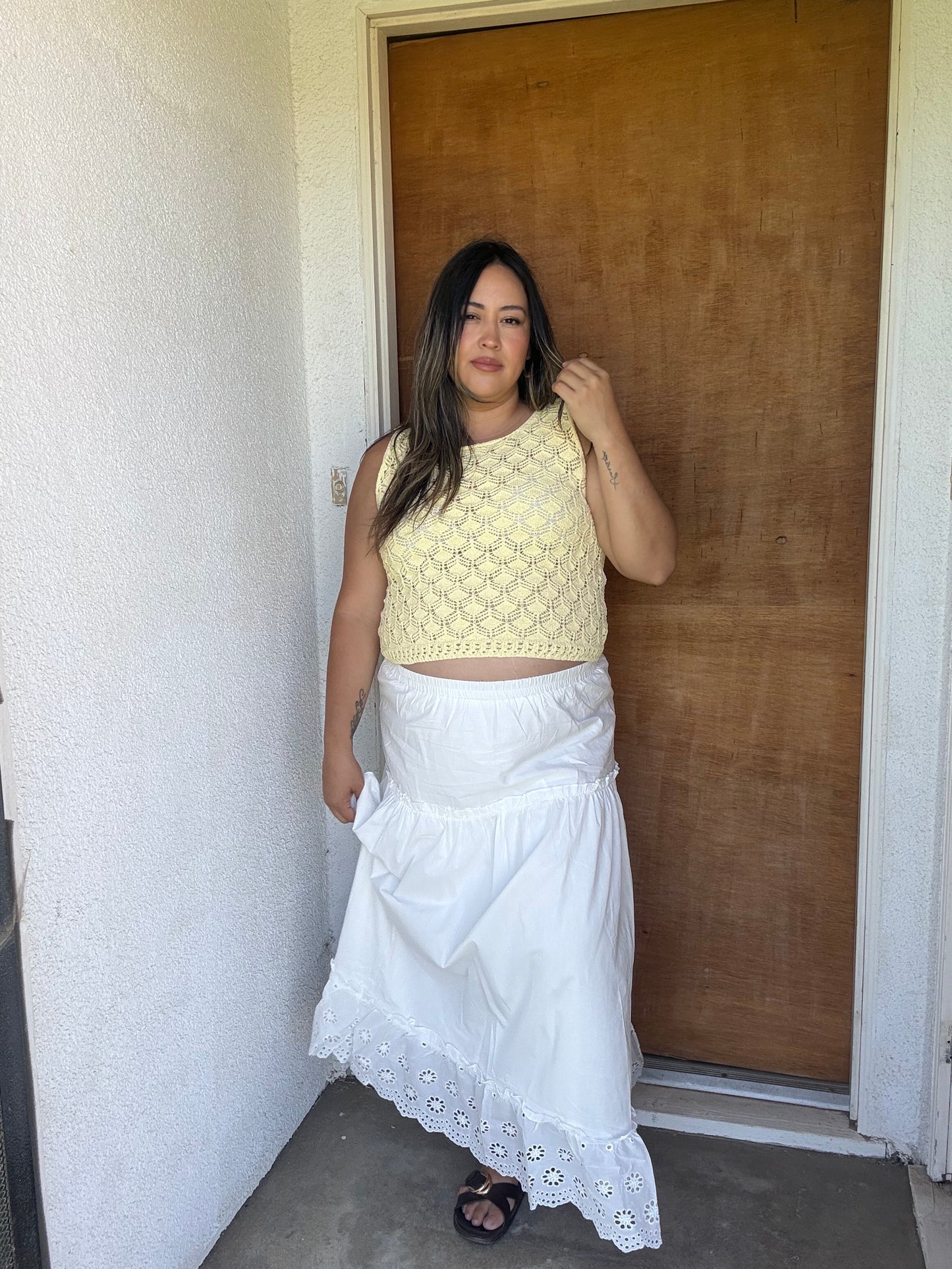 Lemonade Sheer Knit Top- Yellow