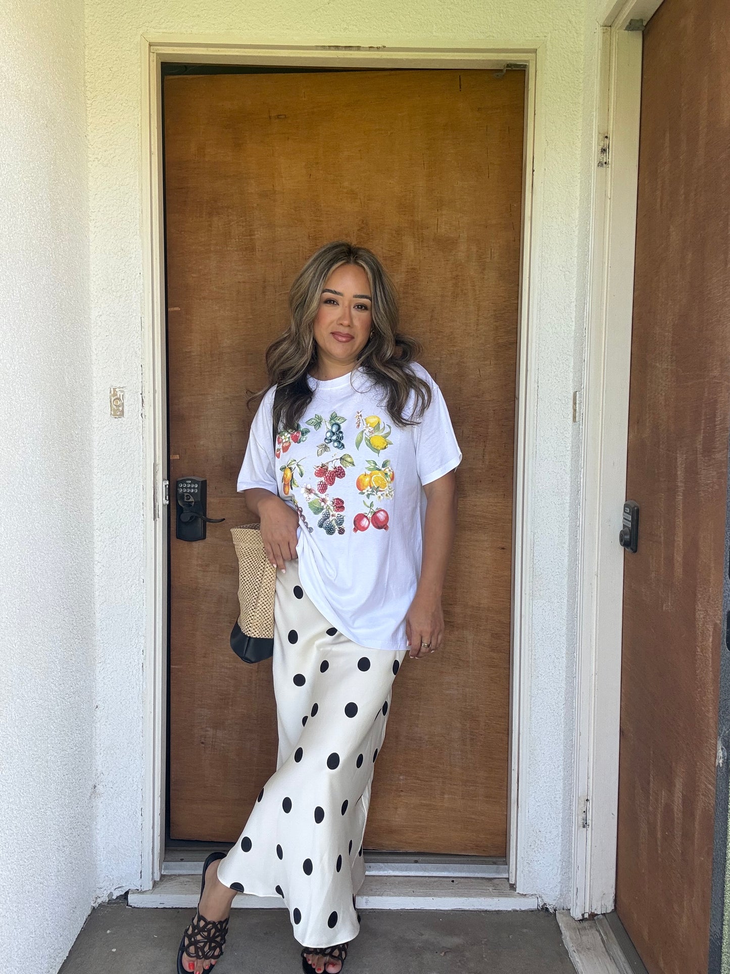 Astrid Polka Dot Satin Skirt