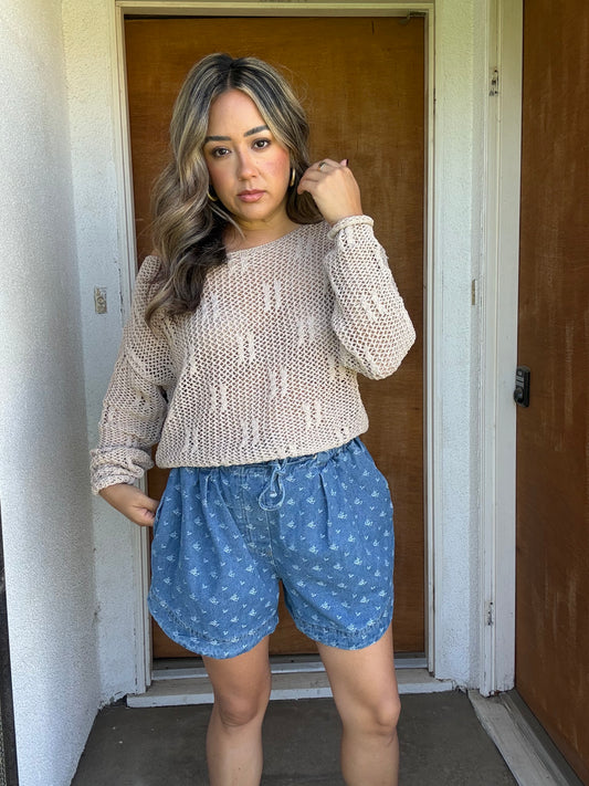 Newport Scoop Neck Knit Top- Taupe