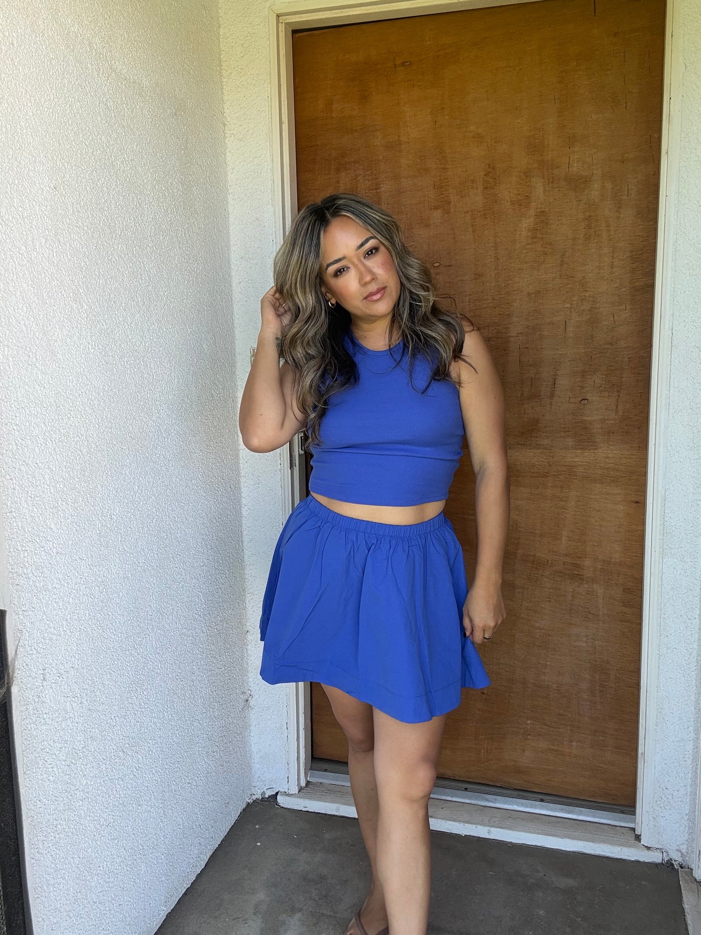 Coastal Skirt Set- Royal Blue