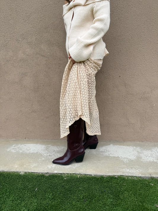 Keyman Textured Wine Bootie