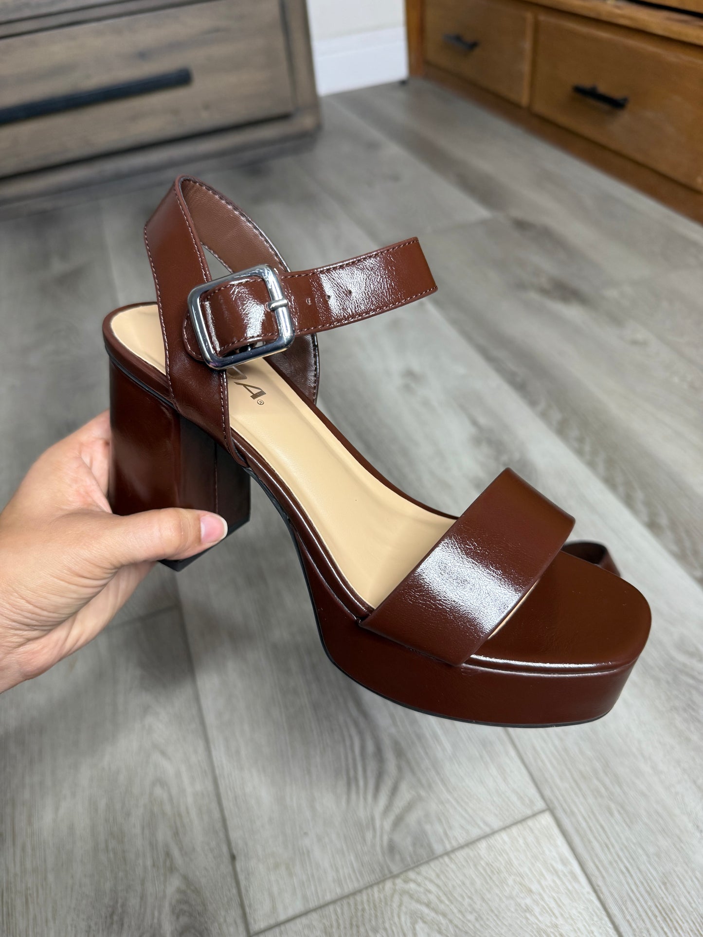 Macey Platform Heel- Chocolate