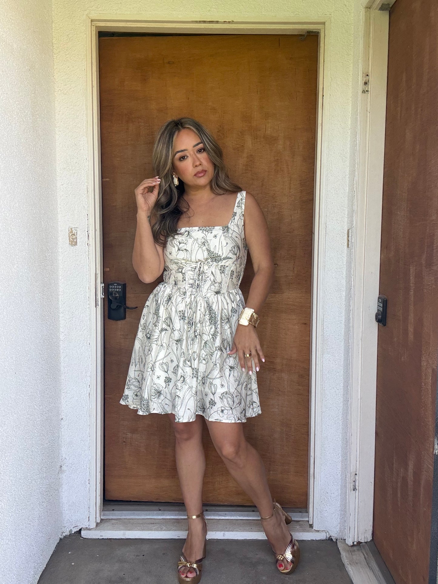Londres Lace Up Mini Dress