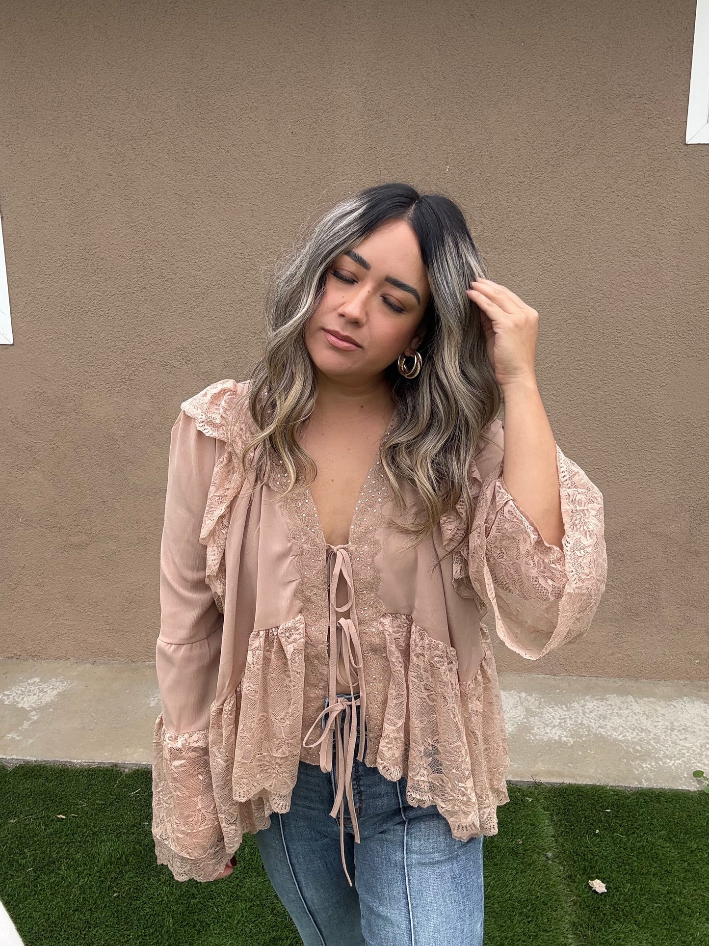 Hayrides Sequin Boho Top