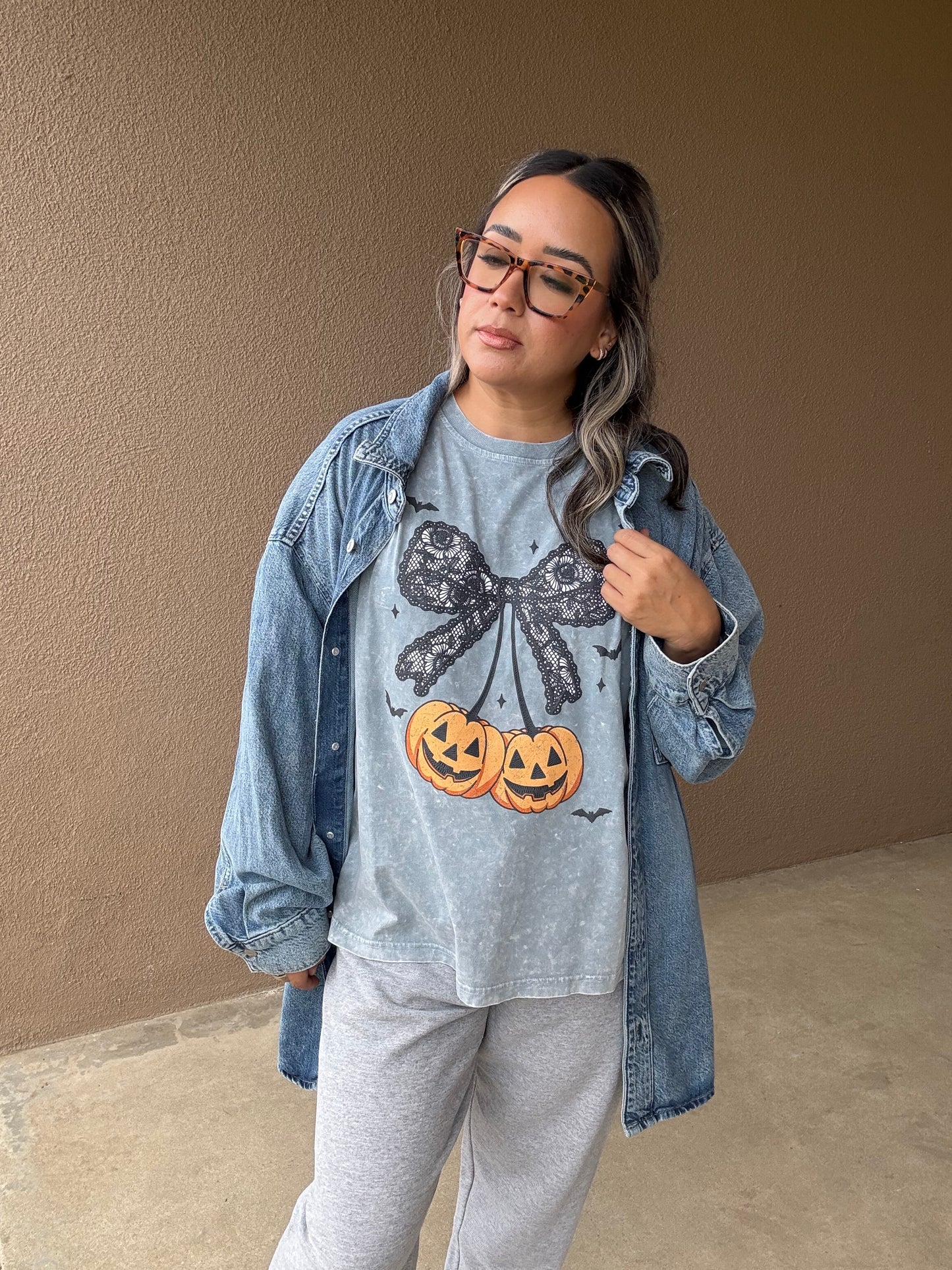 Coquette Pumpkins Mineral Wash Tee