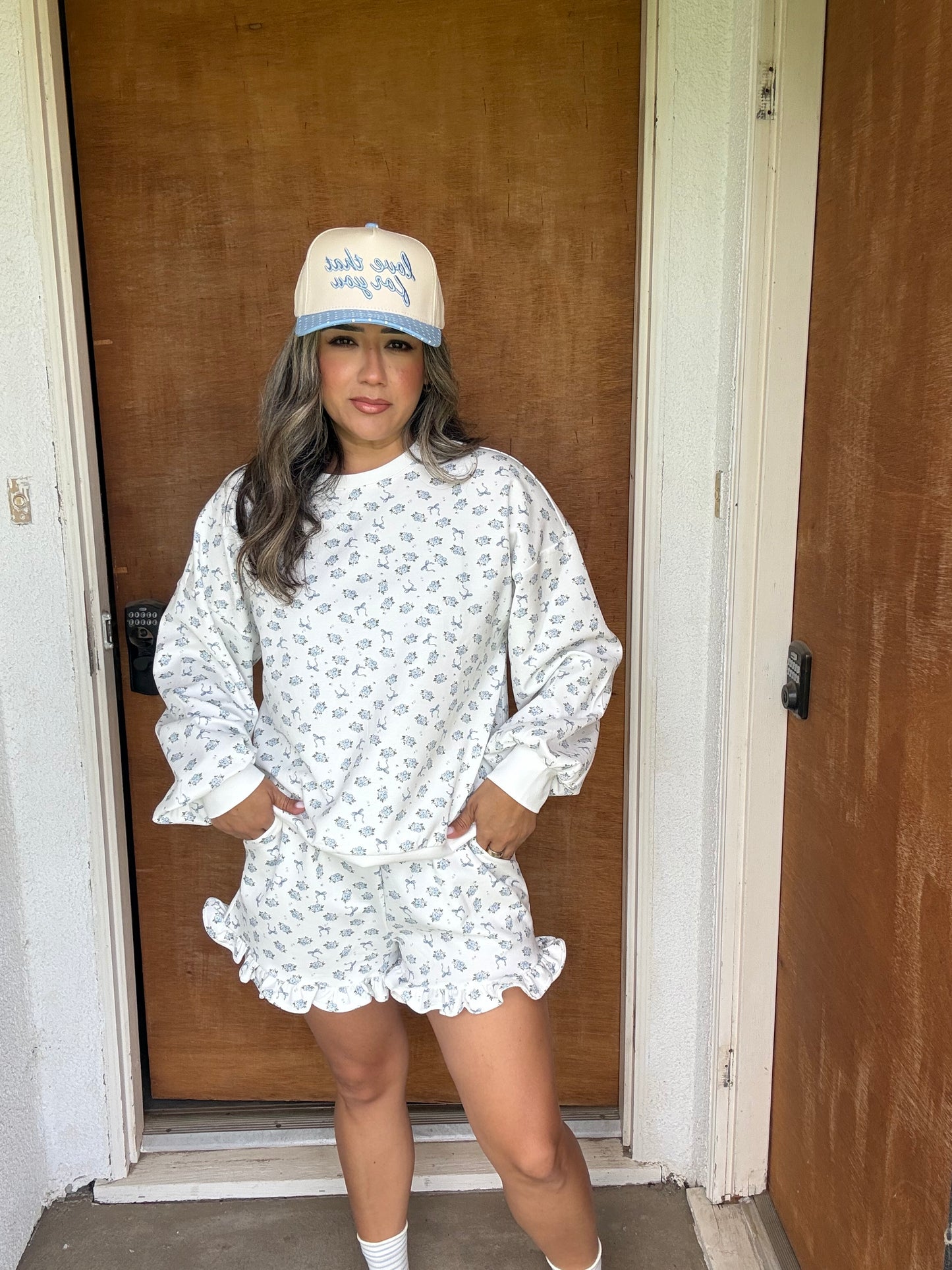 Hamptons Floral Ruffle Shorts Set
