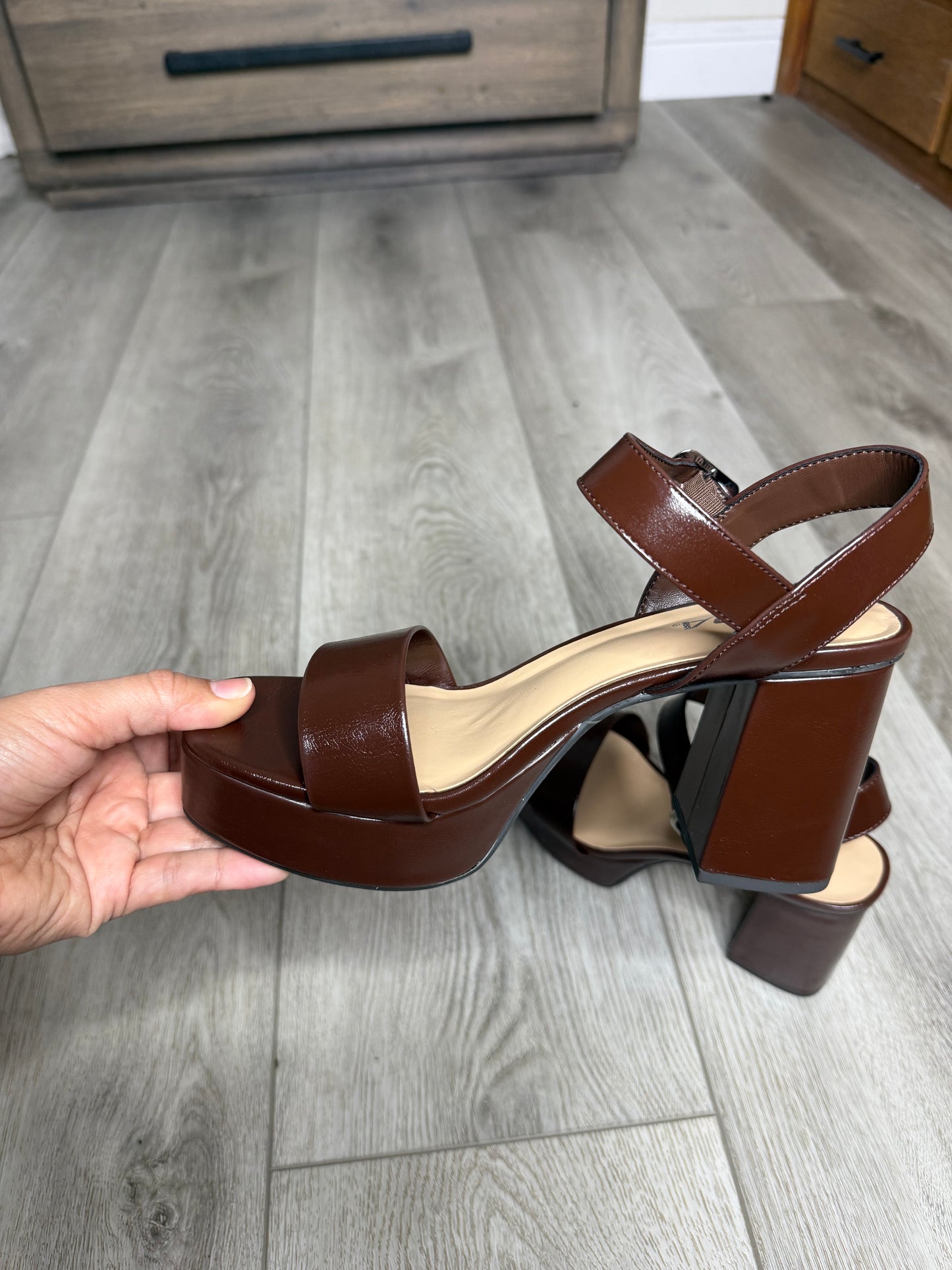 Macey Platform Heel- Chocolate