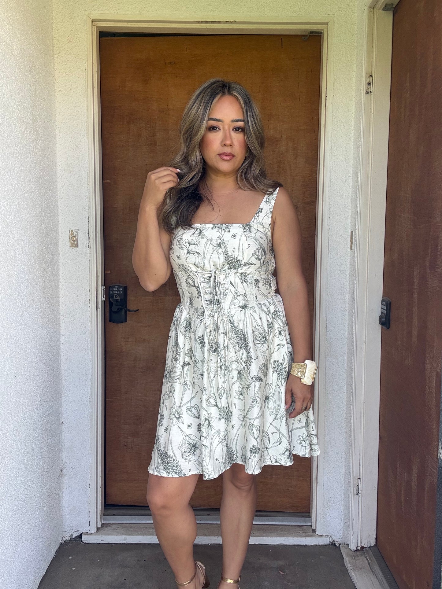 Londres Lace Up Mini Dress