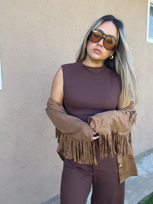 November Mocha Fringe Jacket