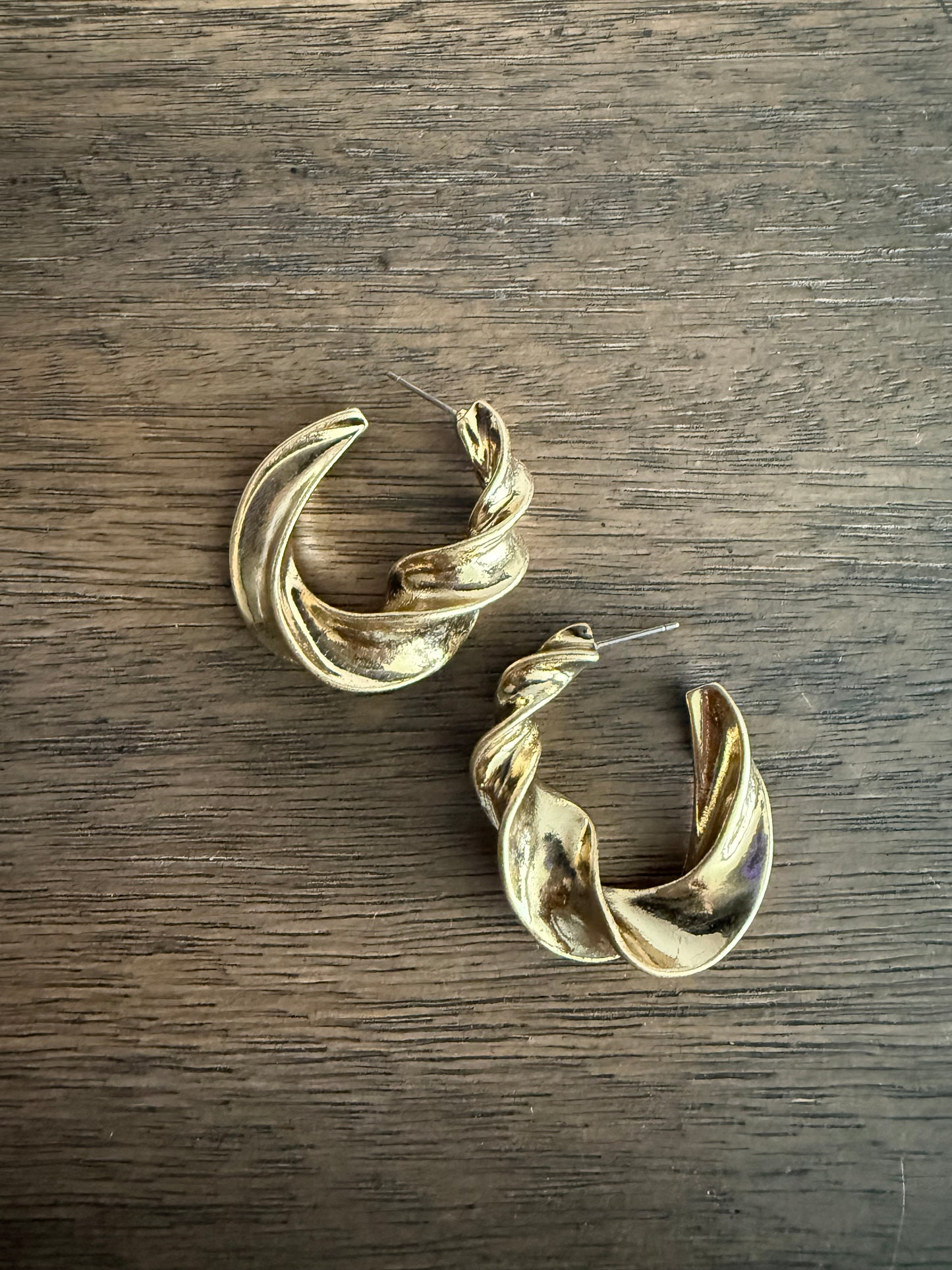 Gold Twisted Hoop