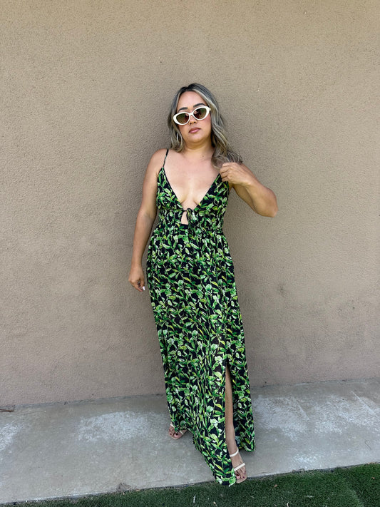 Islas Tie Front Maxi Dress