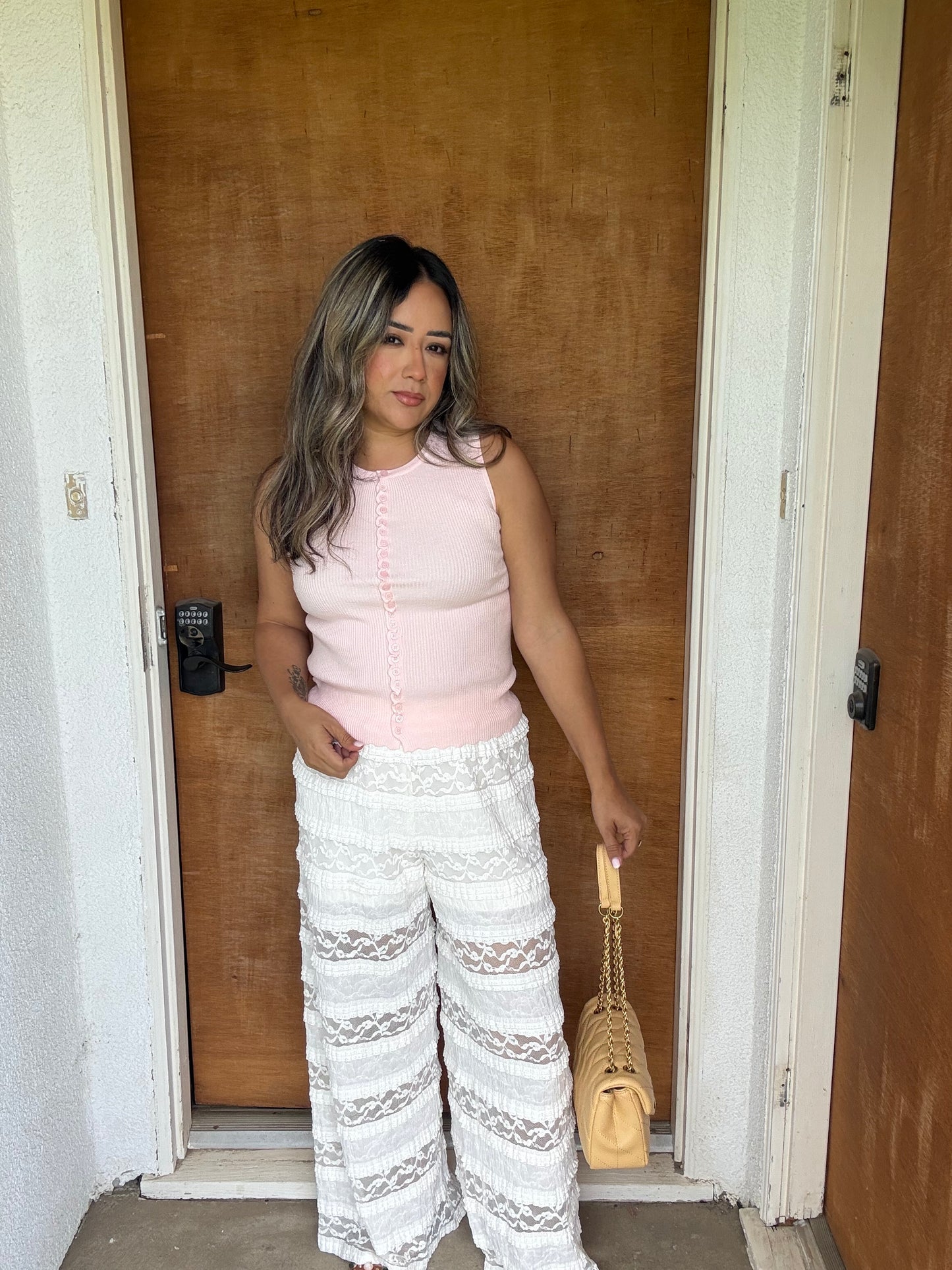 Bahamas Sheer Lace Pants- Ivory