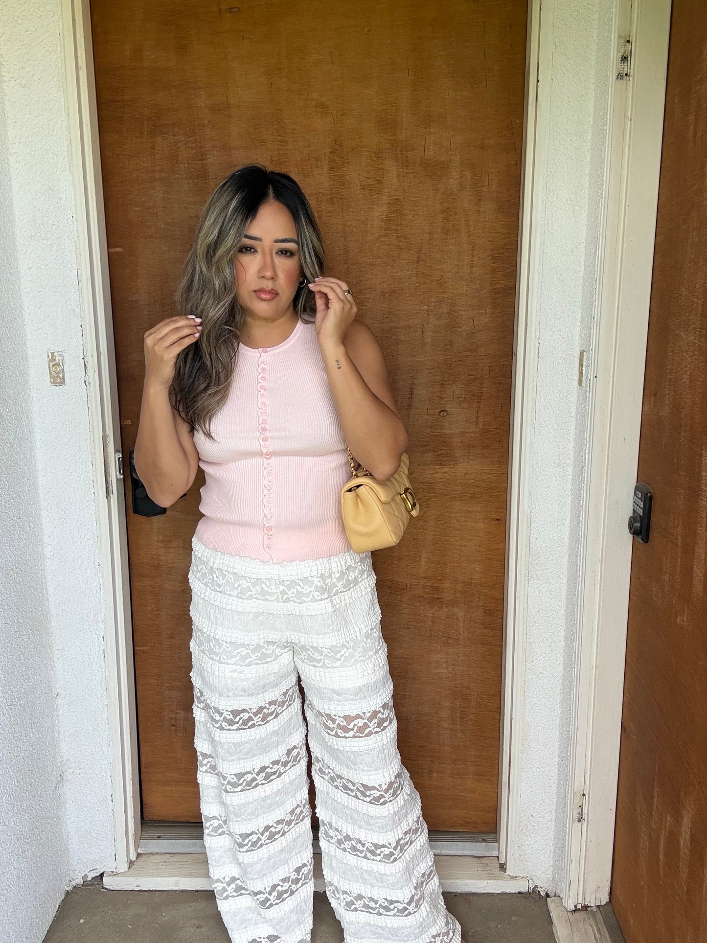 Bahamas Sheer Lace Pants- Ivory