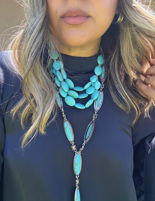 Almita Y-Shaped Turquoise Necklace