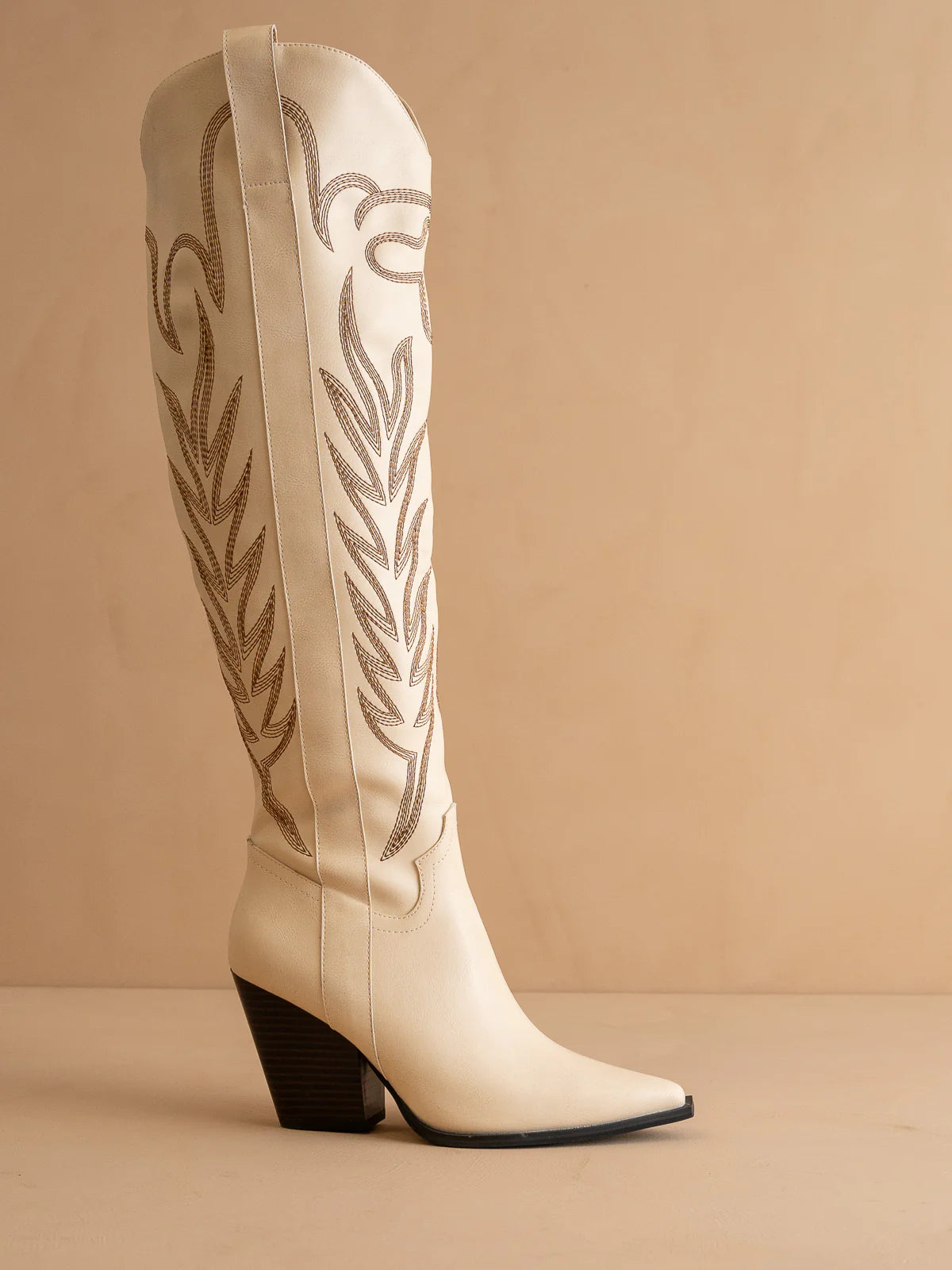 The Bronco Knee High Heeled Cowboy Boot