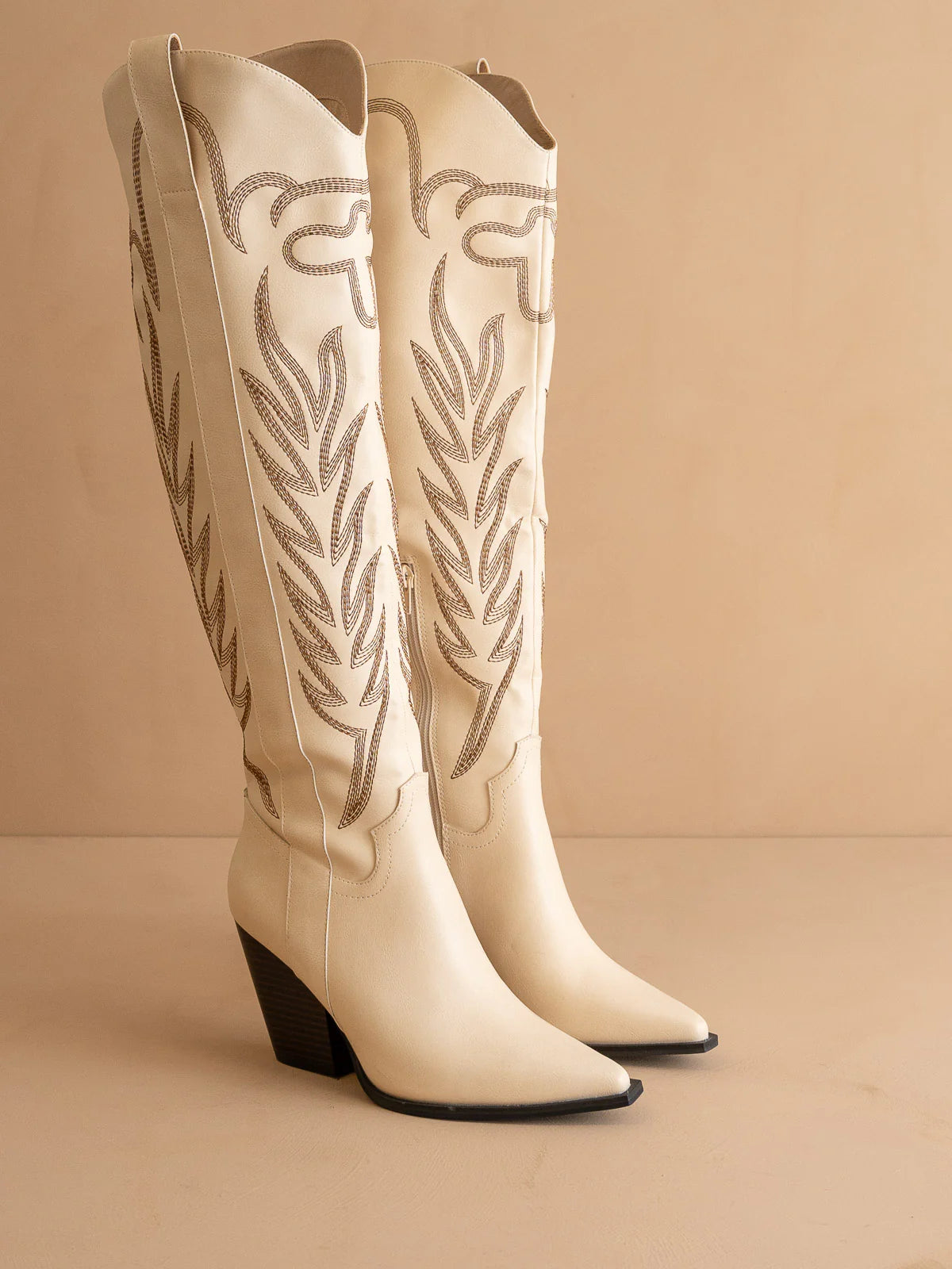 The Bronco Knee High Heeled Cowboy Boot
