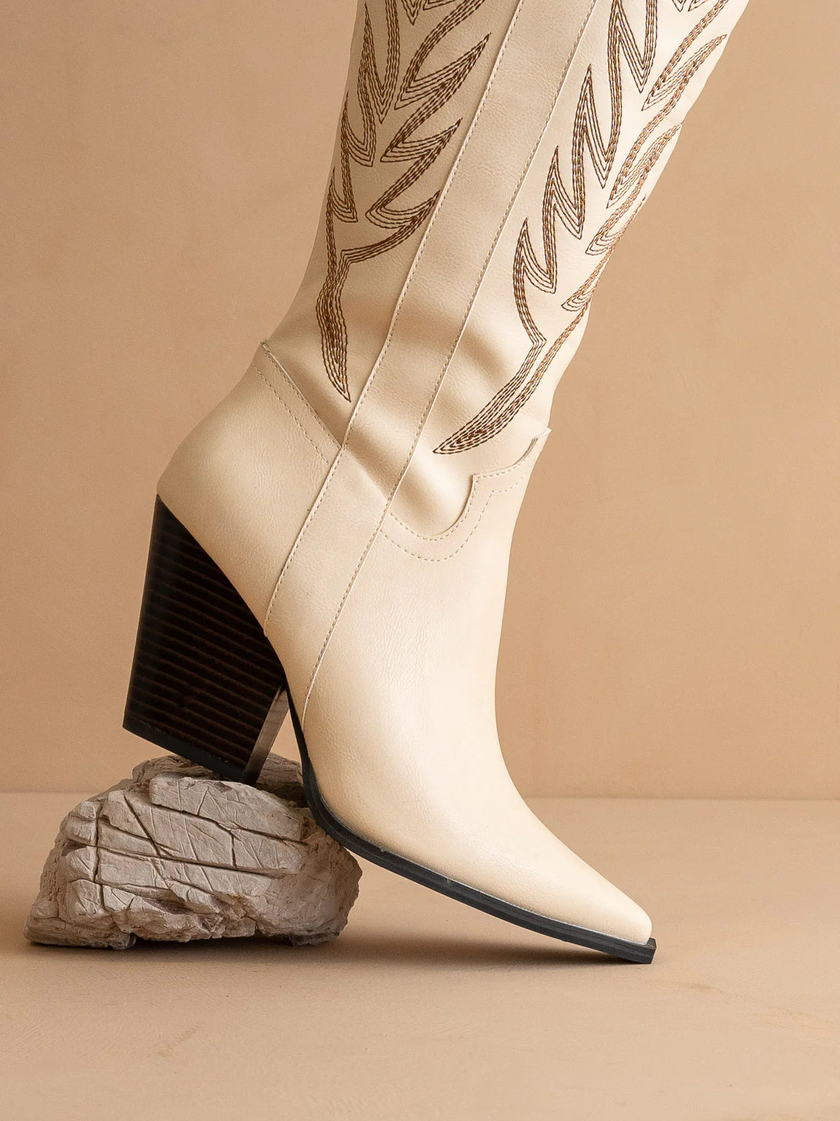 The Bronco Knee High Heeled Cowboy Boot