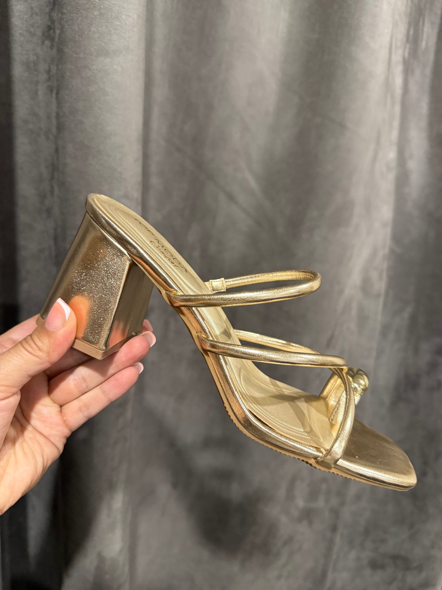 Fame Gold Chunky Heel