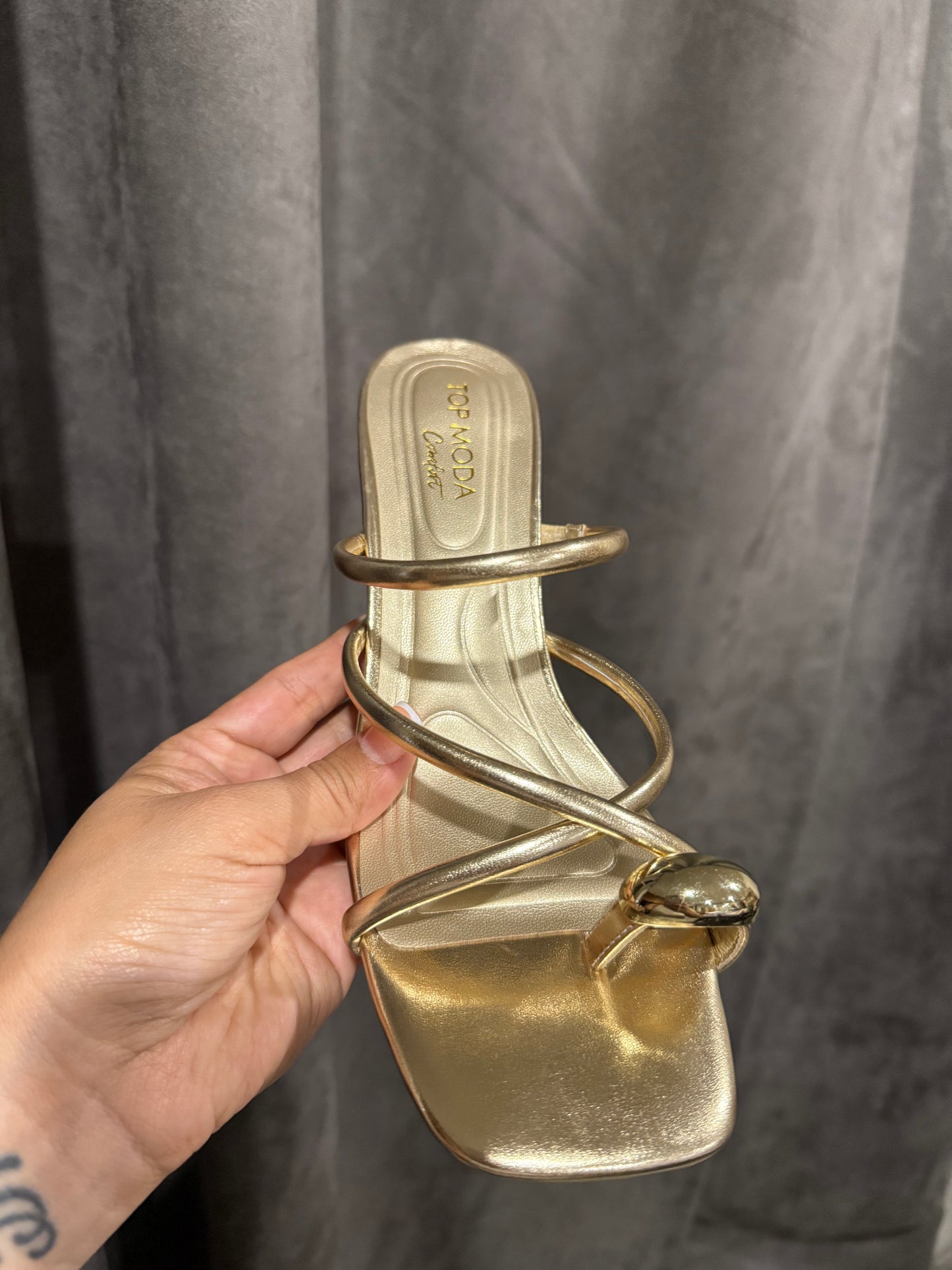 Fame Gold Chunky Heel