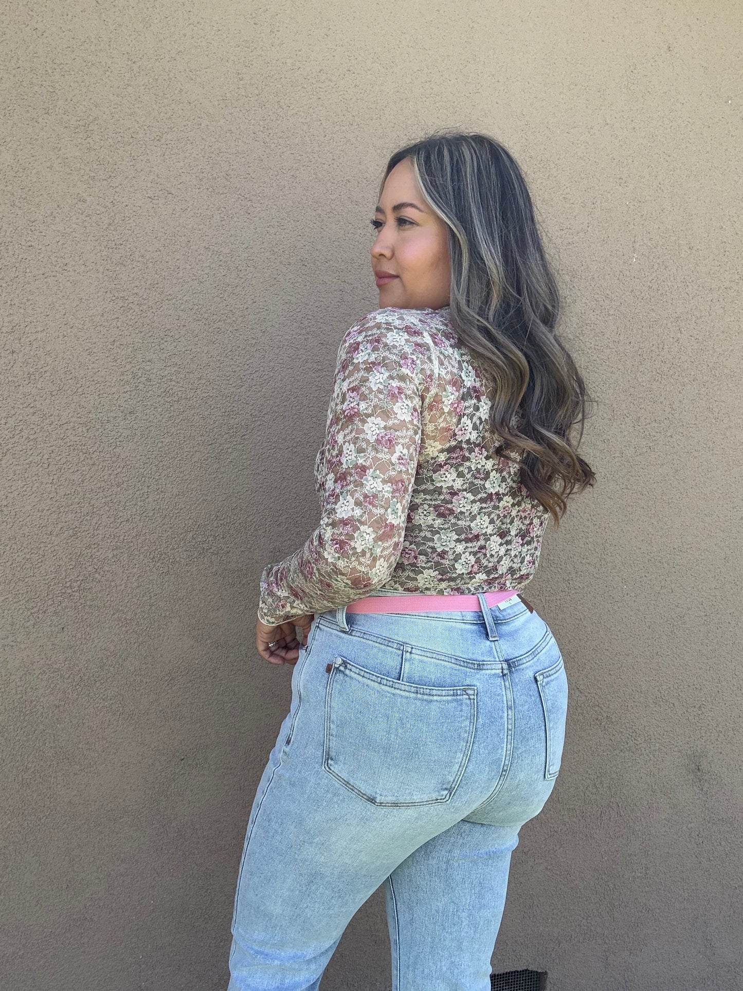 Chula Pink Double Heart Stretchy Belt