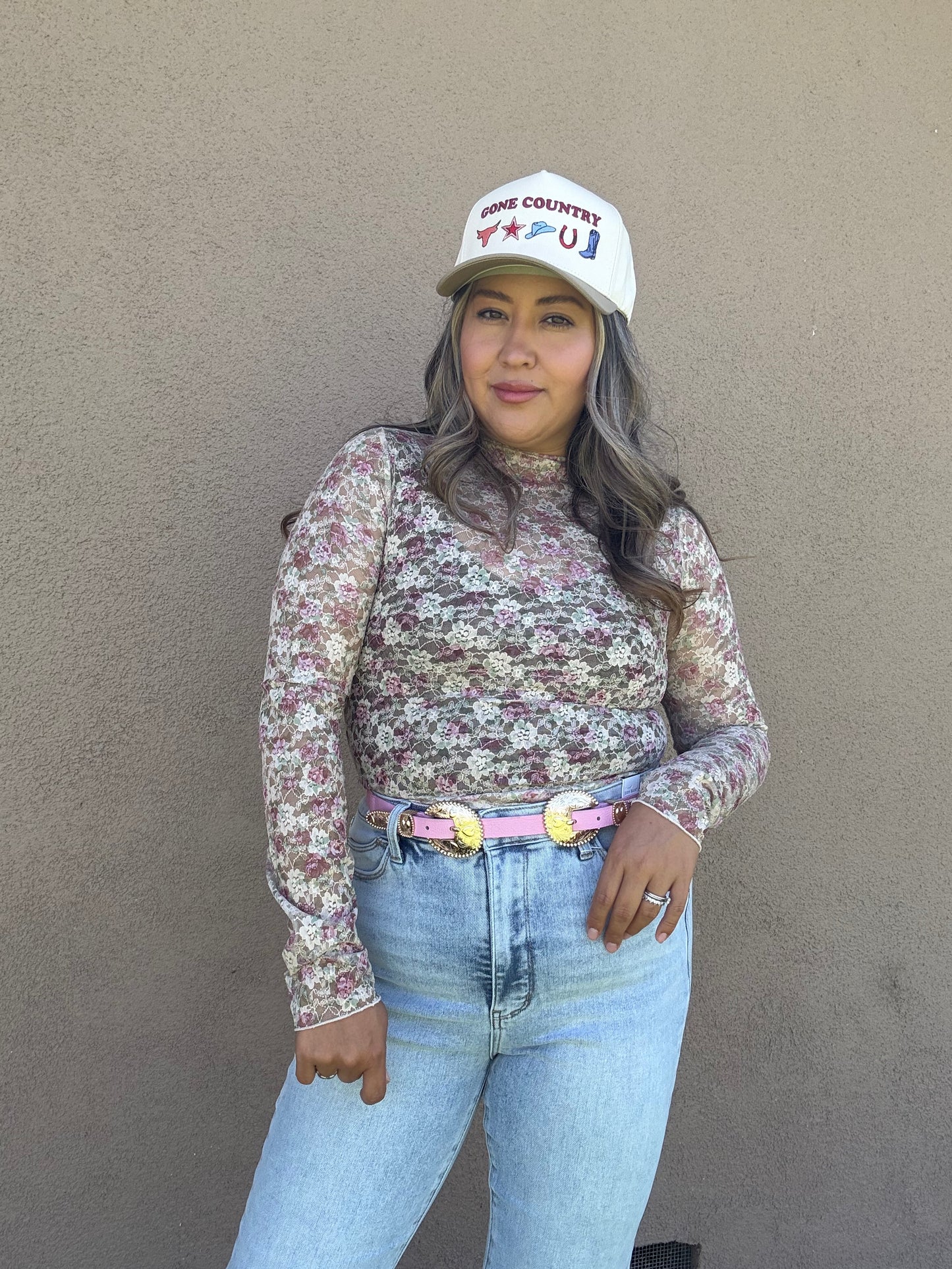 Chula Pink Double Heart Stretchy Belt