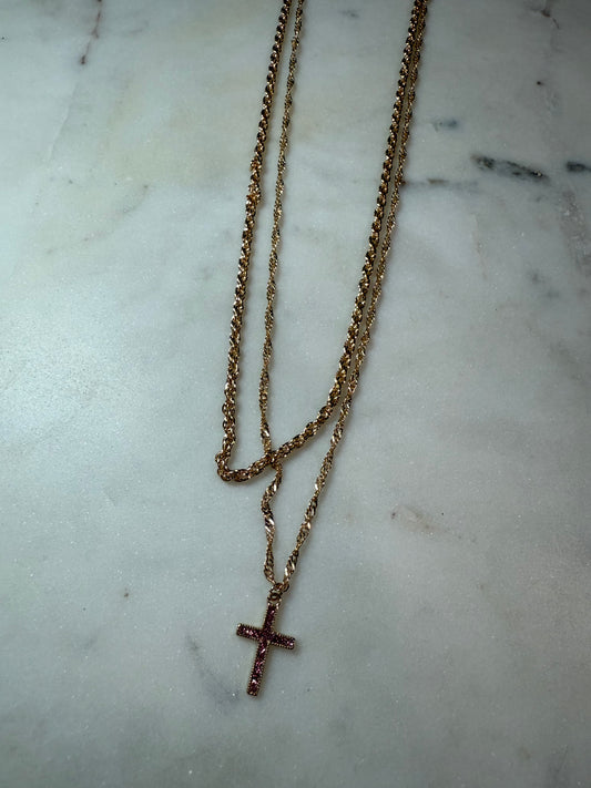 Richie Layered Cross Necklace