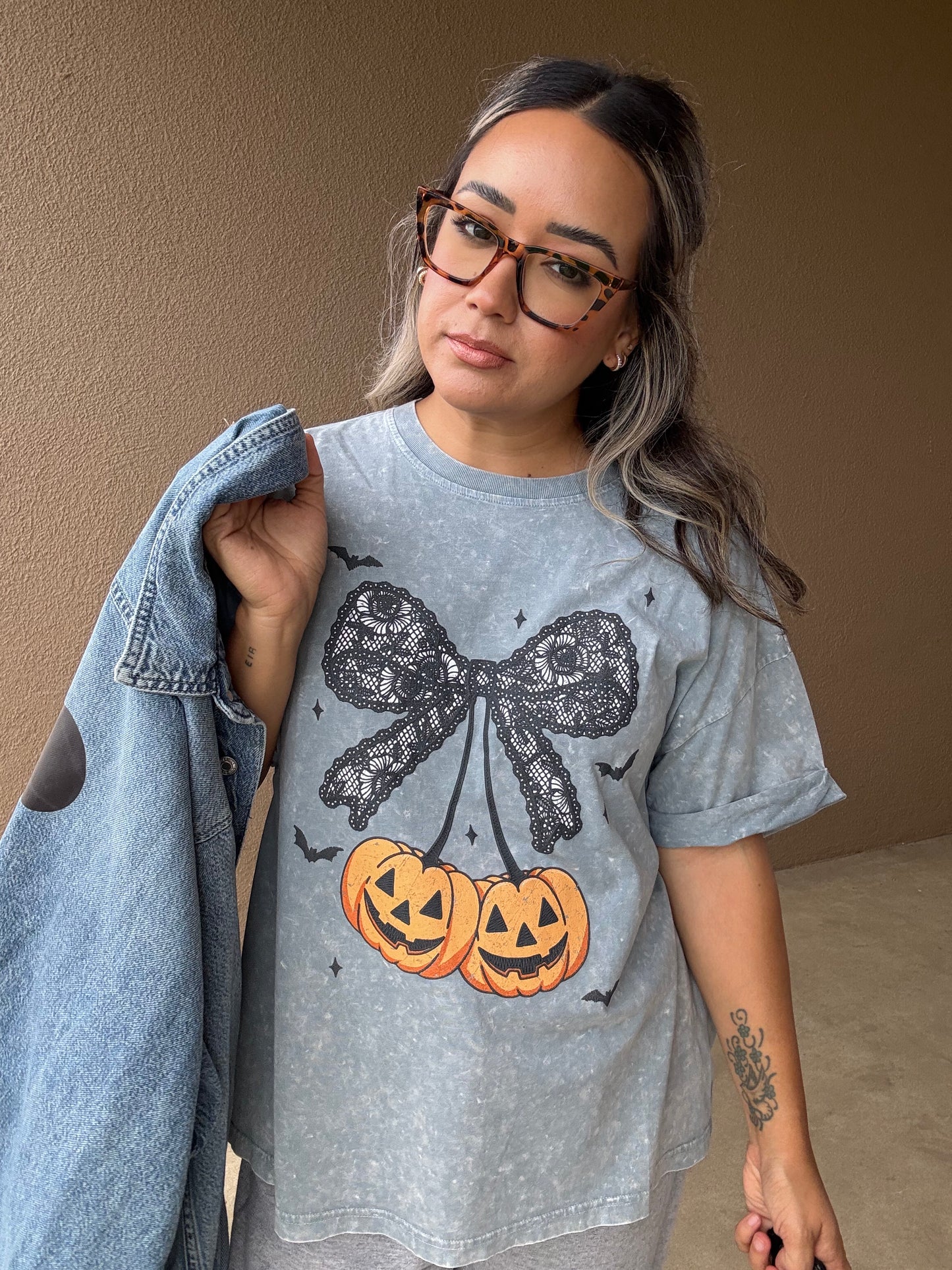 Coquette Pumpkins Mineral Wash Tee