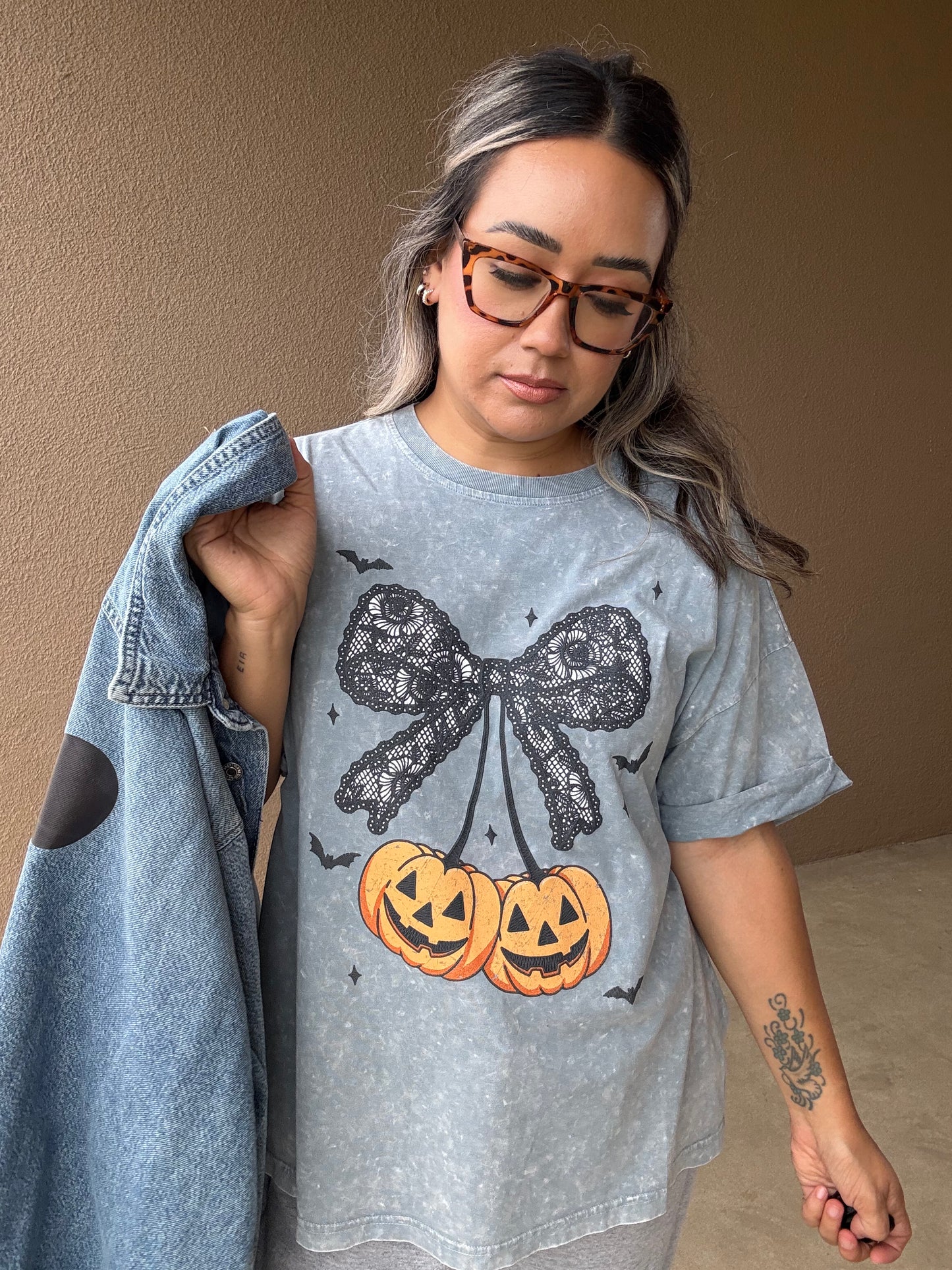 Coquette Pumpkins Mineral Wash Tee