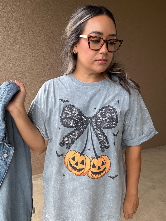Coquette Pumpkins Mineral Wash Tee
