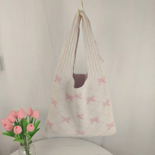 Knitted Bow Tote