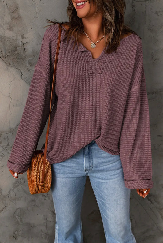 On The Go Waffle Knit Top