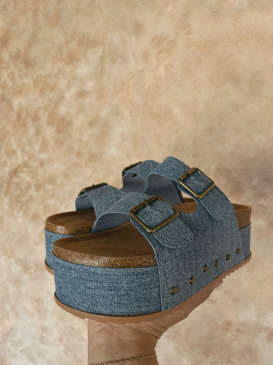 Spring Cutie Platform Sandal-Denim
