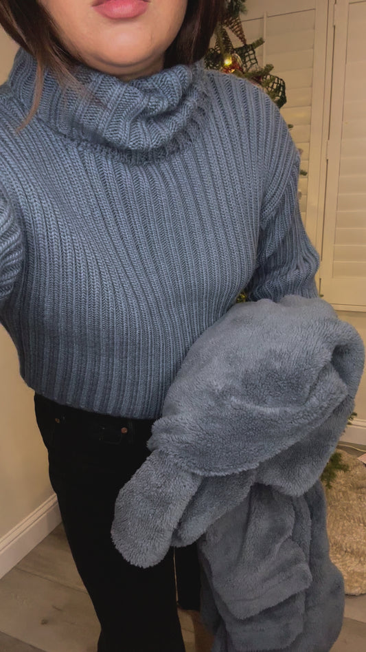 Blue Moon Turtleneck Sweater Top