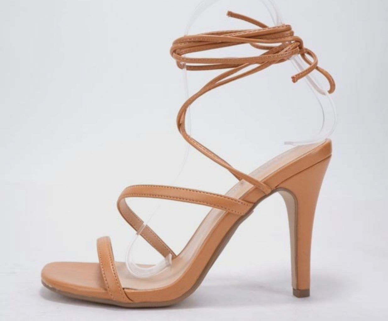 Take Me Out Strappy Heel Camel