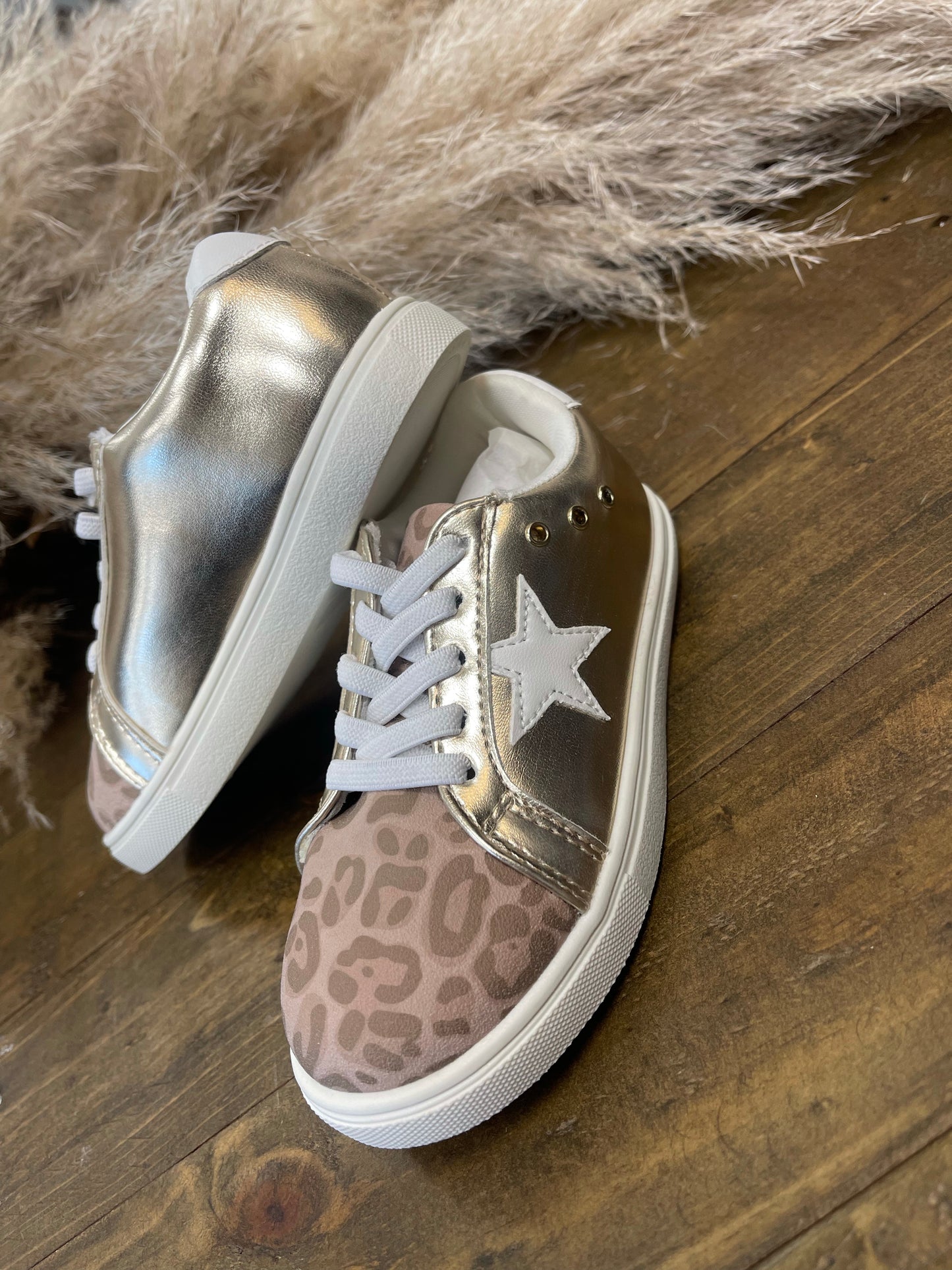 Scarlett Leopard Star Sneaker - Gold